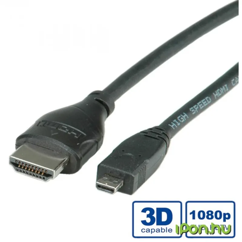 Expediere rapidă ROLINE HDMI Micro HDMI Convertor Negru 2m 11.04.5581