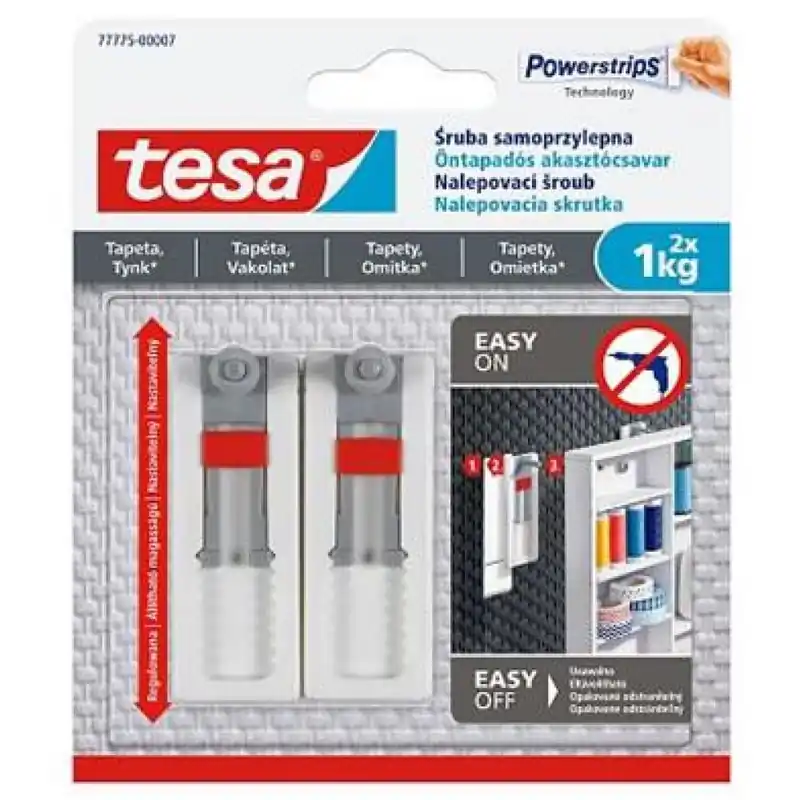 Mai ieftin TESA 77775-00007-00 Powerstrips akasztócsavar autoadezive reglabil sensibil pe suprafaţa