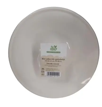 Lichidare de stoc 1020050260 Gulyás placă PLA degradabil 710ml 21cm 20buc Alb