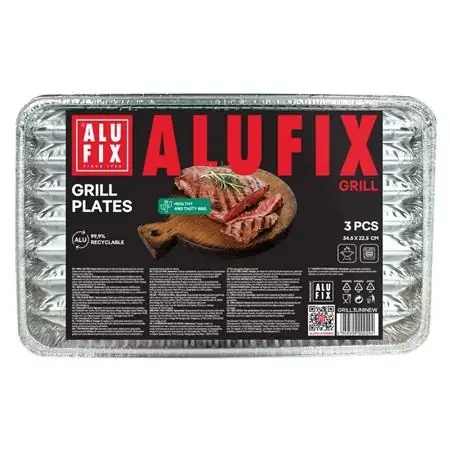 ALUFIX GRILL3UNINEW Grilltálca patrulateră 34.5x22.5cm 3buc Mai ieftin