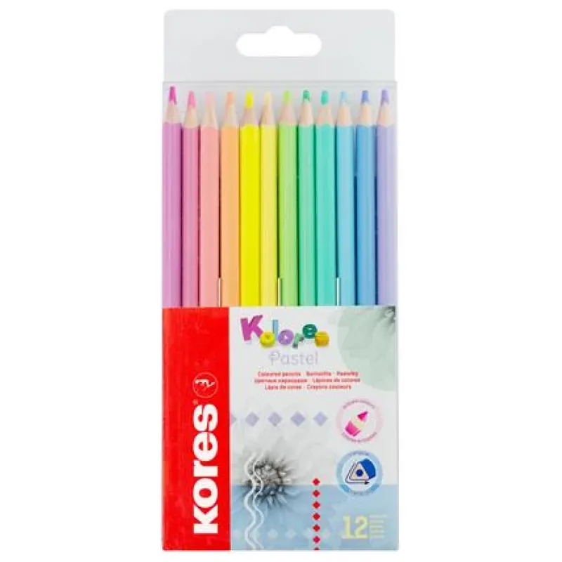 KORES Kolores Pastel triunghiular color creion set 12 pastel culoare Preț promoțional