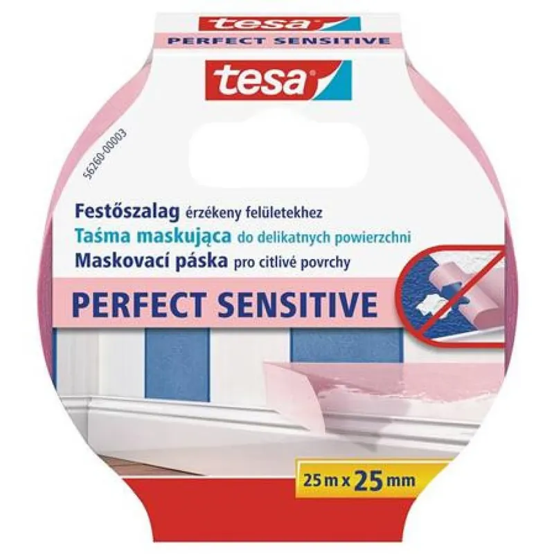 Premium TESA Perfect Sensitive 56260 Pictor- și banda camuflanta sensibil suprafețe 25 mm x 25 m