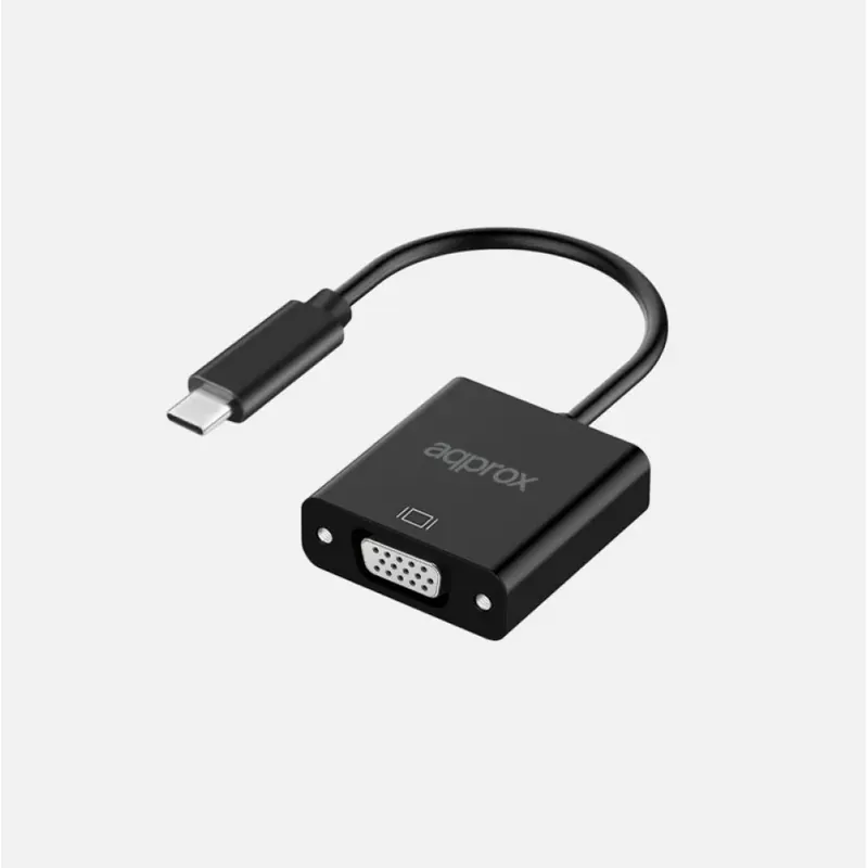 APPROX USB 2.0 Type C VGA/D-Sub Convertor Negru 13cm APPC50 Ultima șansă