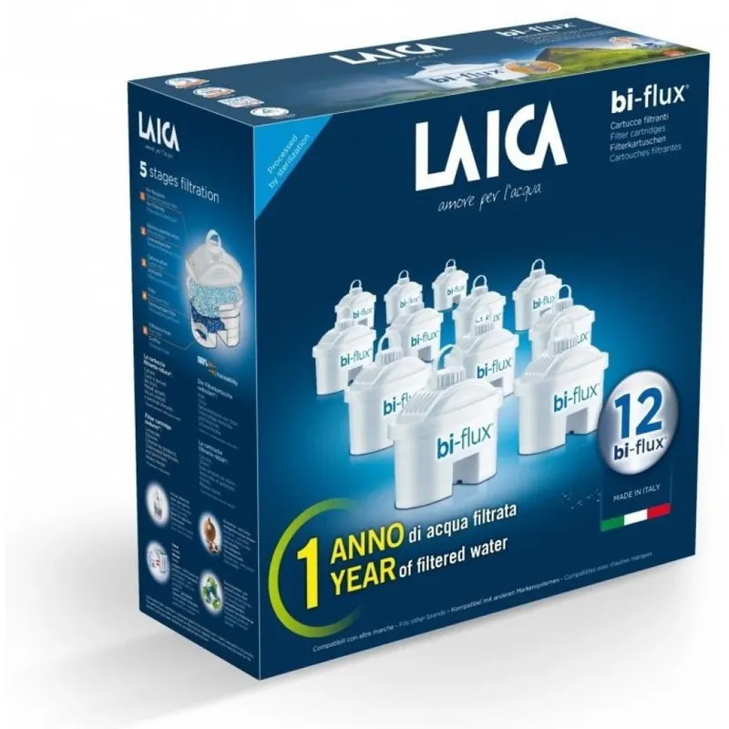 Cel mai bun preț LAICA F12MES0 Bi-Flux universal rezervă filtru apă 12buc /F12MES0/ - 1 pe anul suficient cartuș filtrant pachet