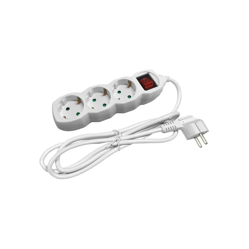 ENTAC ESE1.5G3-3-SW Splitter 3 priză 3m alb cu comutator Ofertă de sezon