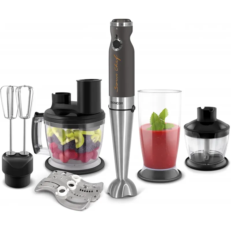 Cumpărături sigure SENCOR SHB 5501CH-EUE3 Blender de mână 9 az 1-ben 1200 W 500 ml / 800 ml