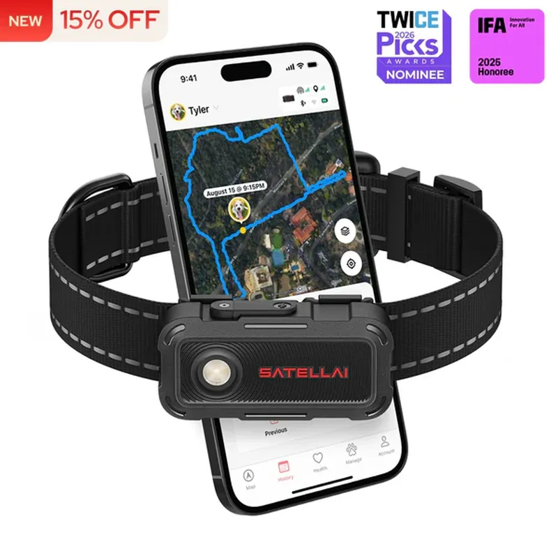 Nu rata Satellai Go GPS kutyanyakörv M mărime negru TG1-EU-BK-M