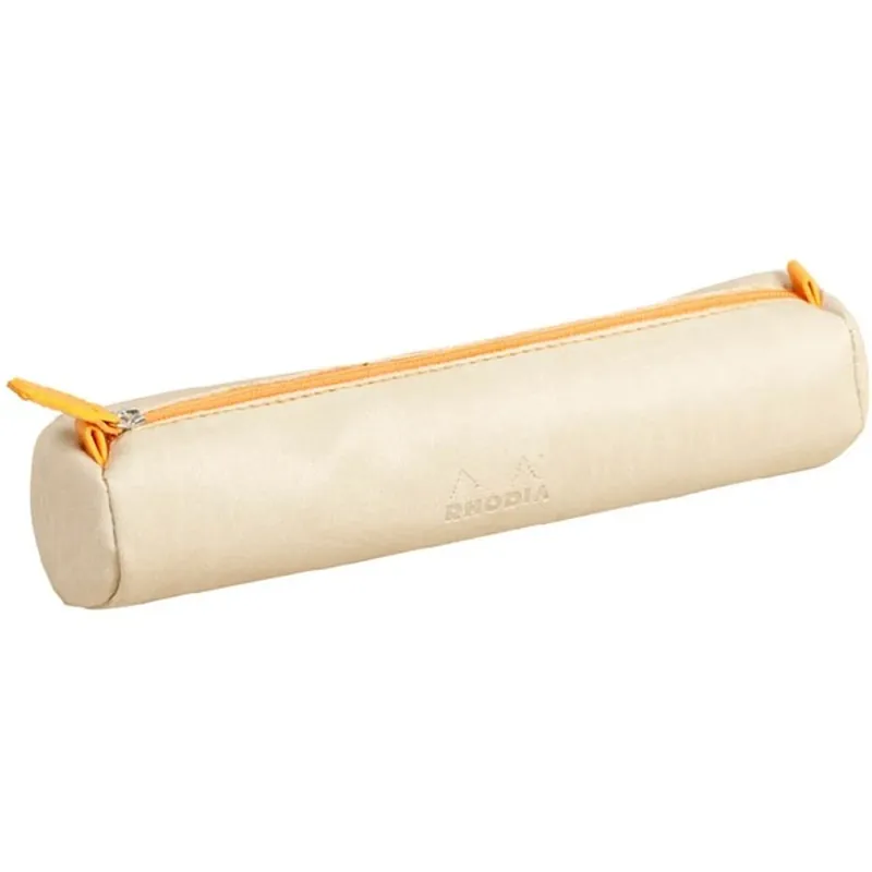 CLAIREFONTAINE Rhodiarama 21.5x5cm cu cilindru imitație piele bej penar Preferatul clienților