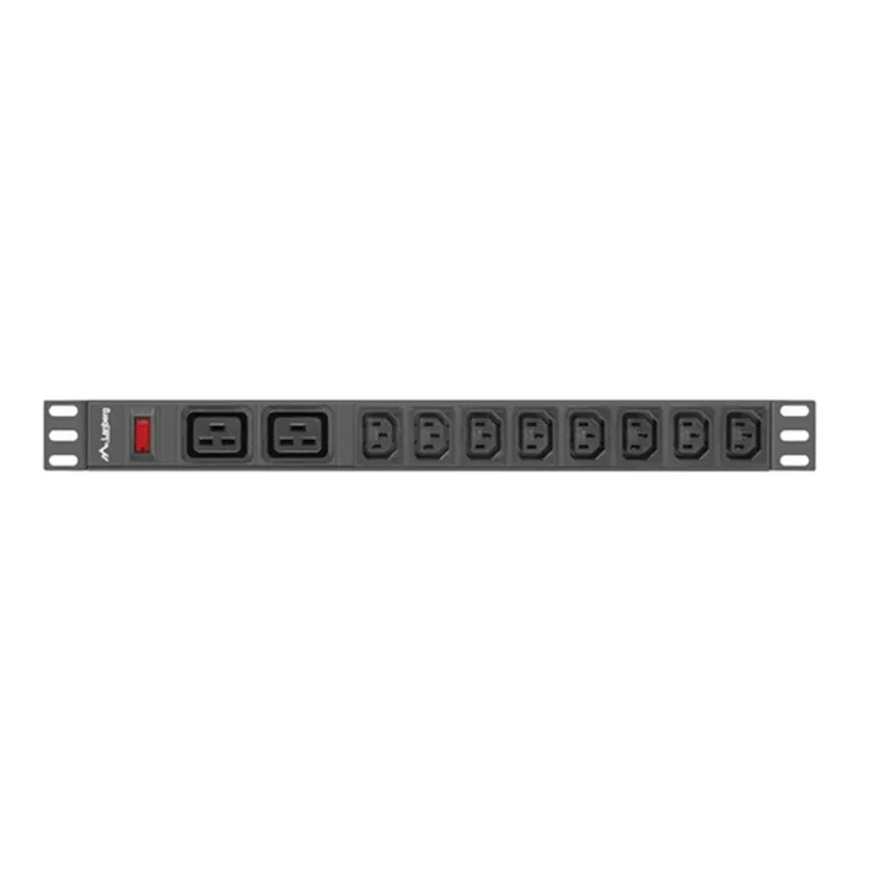 Ofertă specială LANBERG PDU-02I1908I-0200-C20-BK 8x C13 2x C19 IEC supratensiune protector splitter 2m negru