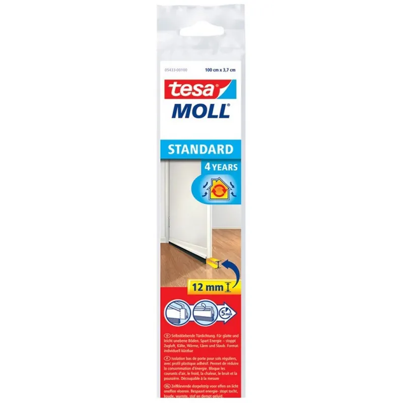 TESA Szigetelő ajtóseprű 37 mm x 1 m "tesamoll®" alb Transport gratuit