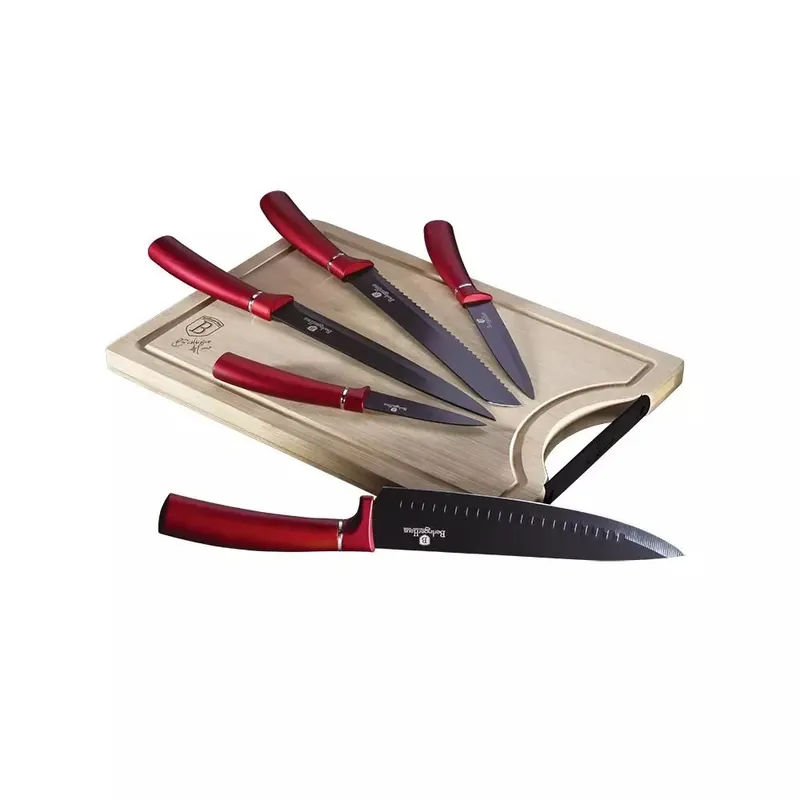 Cel mai vândut BERLINGER HAUS BH/2552NO Metallic Line Burgundy Edition 6 cu părţi Knife Set