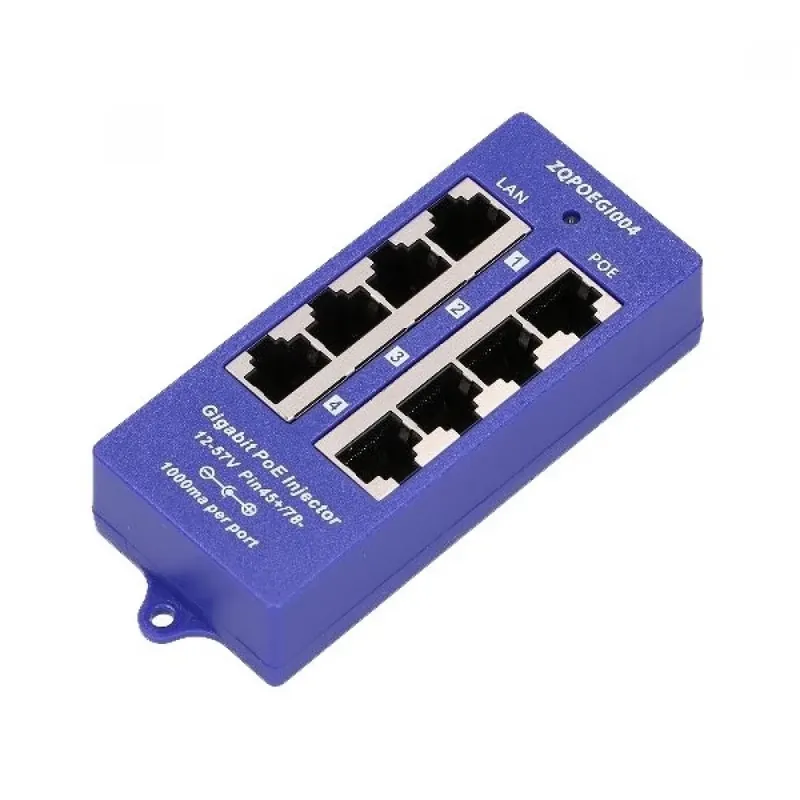 Livrare gratuită MAXLINK 4 Port Gigabit 12V~57V DC PoE Injector