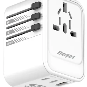 ENERGIZER ETC450 Calator prin lume adapter 1x USB-A 2x USB-C alb Premium