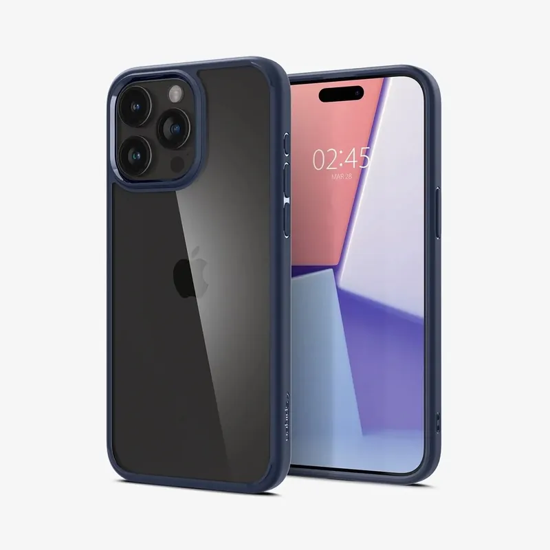 Cumpără online SPIGEN Ultra Hybrid spate iPhone 15 Pro transparent-albastru închis