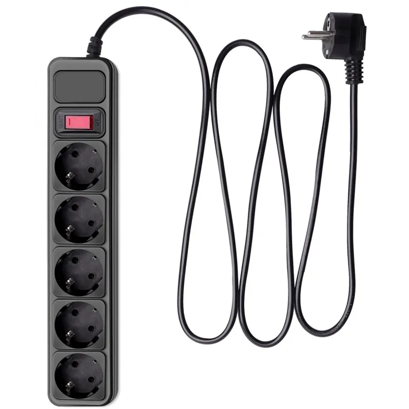 AKYGA AK-SP-06A 5 priză Splitter 1.8m negru cu comutator protejat Ofertă limitată