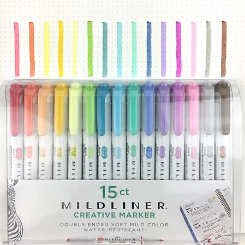 ZEBRA Mildliner Highlighter Marcatorul set 14/4 mm cu dublu capăt 15 diferit culoare Vezi acum