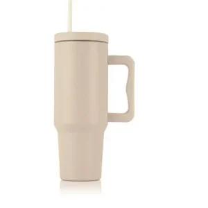 Disponibil imediat 1605TER031 Termoszbögre cu un pai cu urechi 1.2L Bej