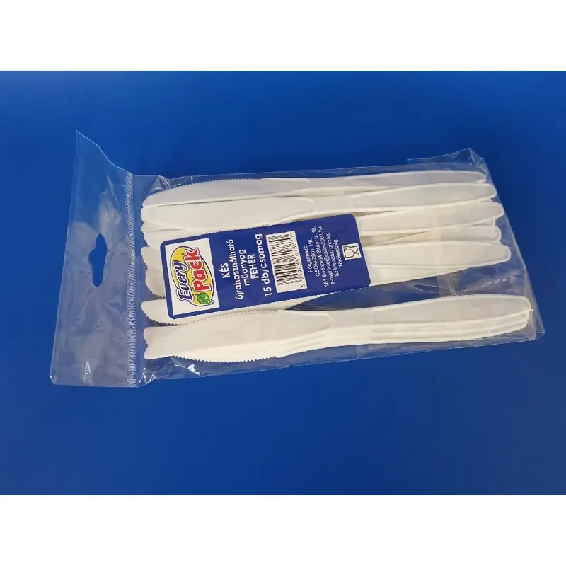 EVERY PACK 15329 PS plastic cuţit reutilizabil 15db/cs alb Ofertă limitată