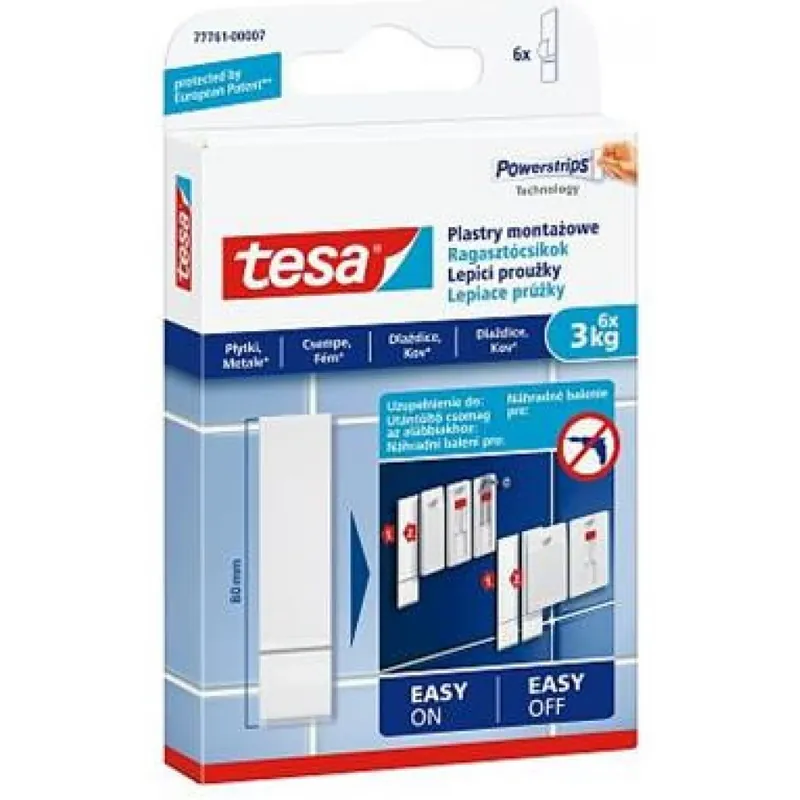 TESA 77761-00007-00 Powerstrips bandă adezivă rezervă sima pe suprafaţa Livrare expres