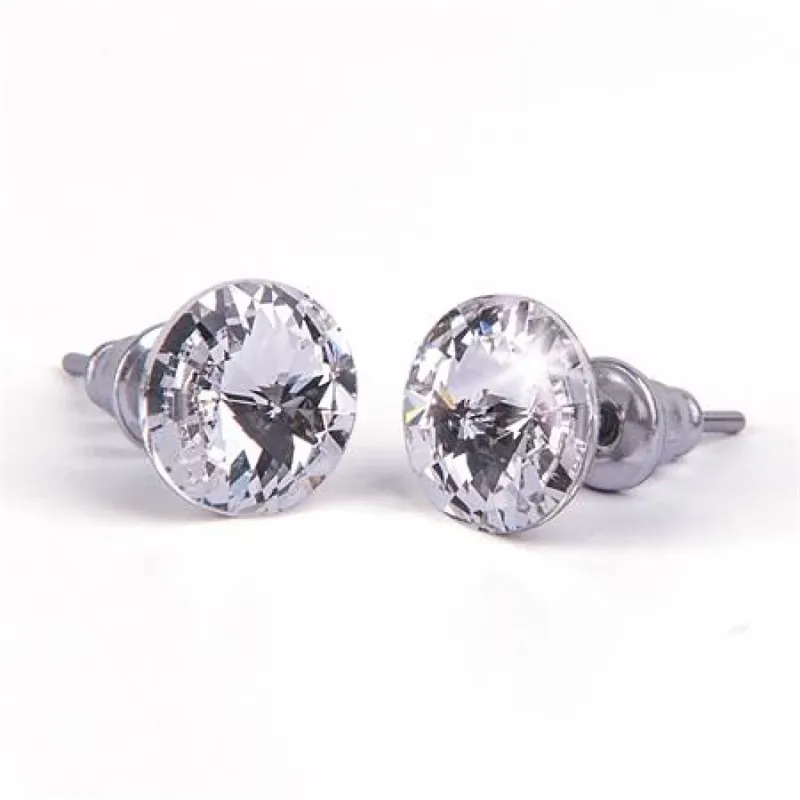 Livrare expres ART CRYSTELLA Cercei SWAROVSKI cu cristal alb de culoarea vârf 8mm