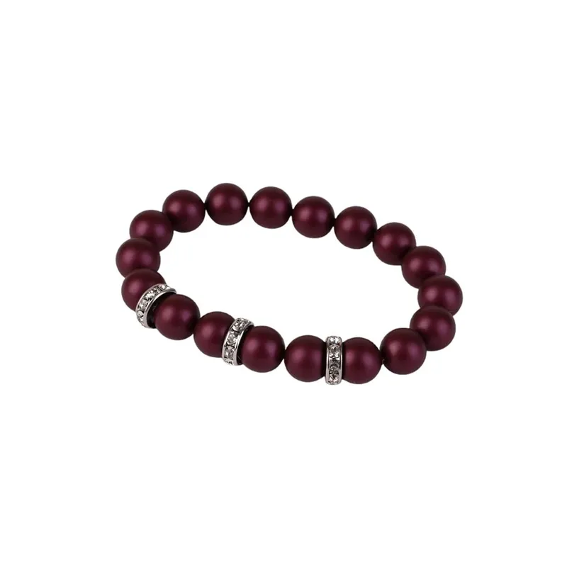 Ofertă de sezon ART CRYSTELLA ametist lila brățară Swarovski gyöngyből alb rondella cu cristal 10 mm
