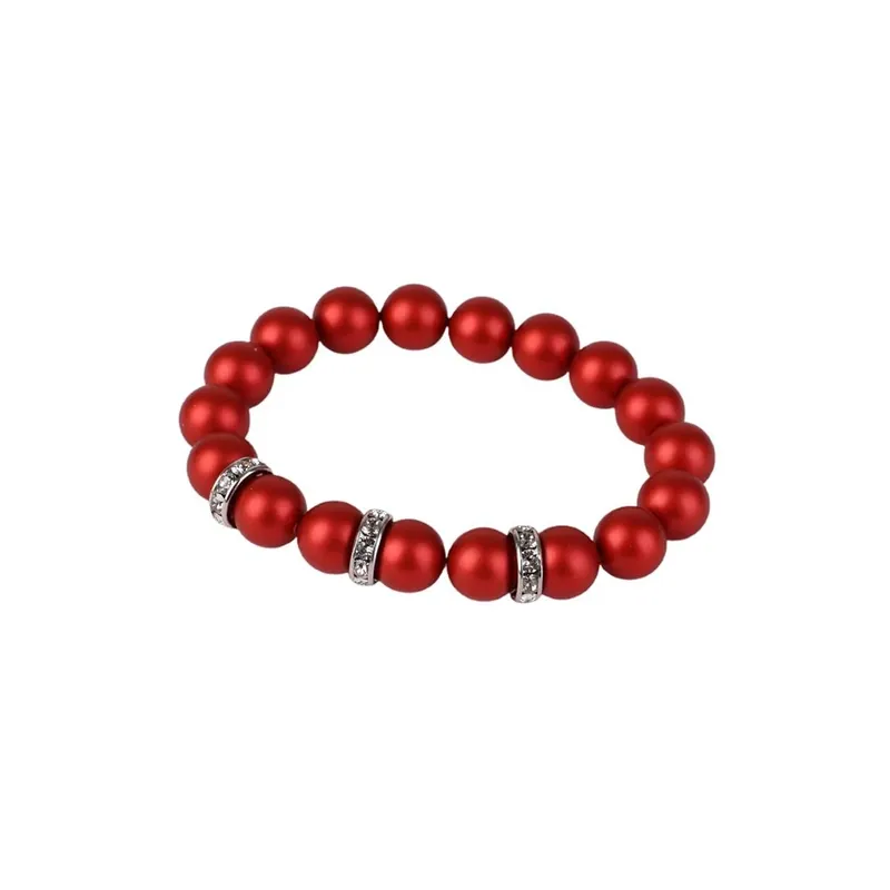 Cel mai vândut ART CRYSTELLA Brăţară roșu aprins SWAROVSKI gyöngyből alb rondella cu cristal 10mm