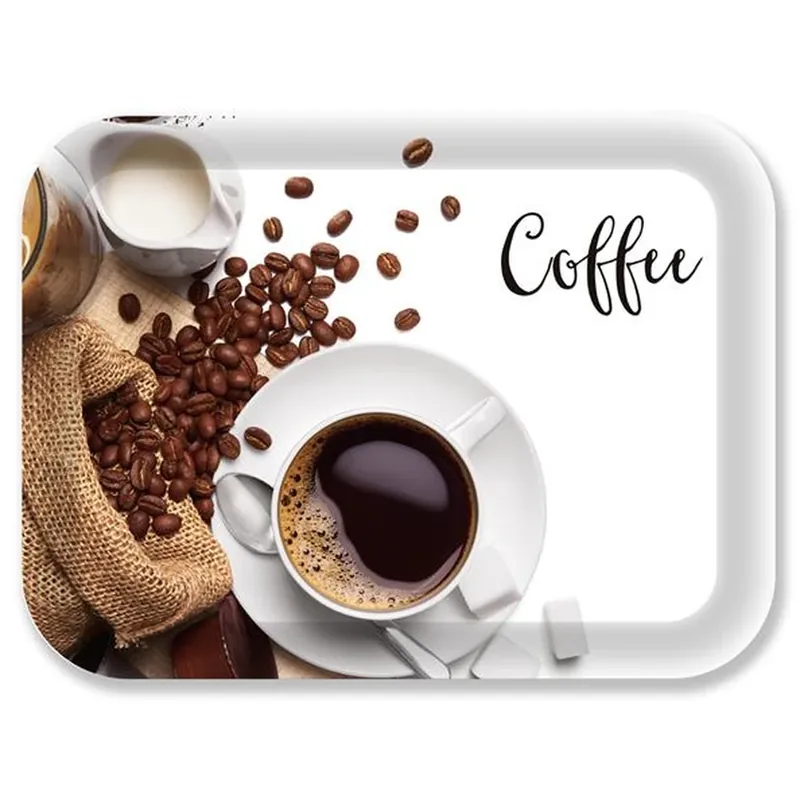Reducere de preț tavă pătrat plastic cafea cu modele 33x245 cm KHKE682