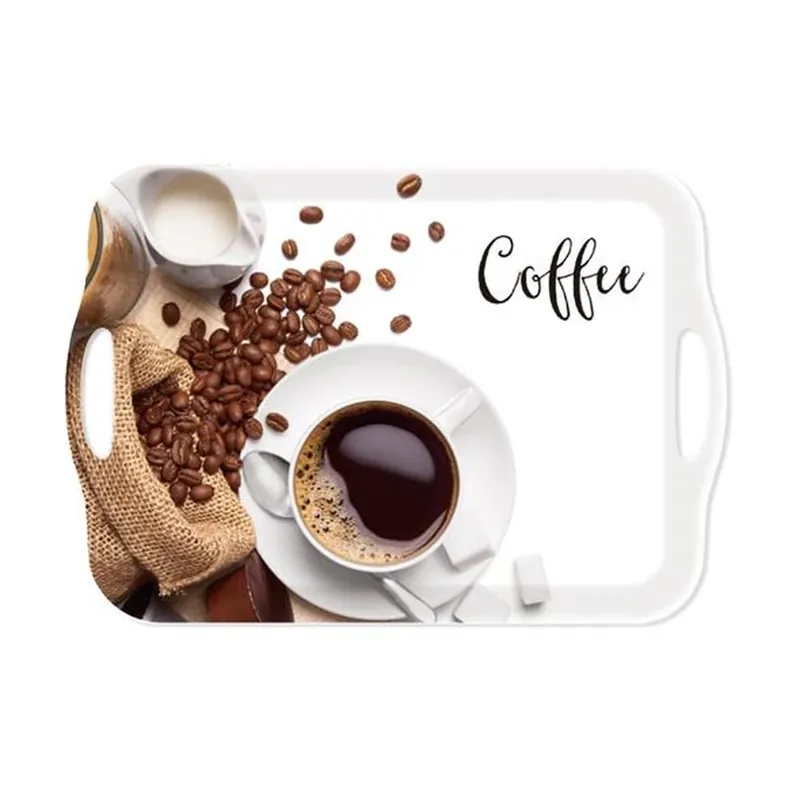 Cumpără acum tavă pătrat plastic cu urechi cafea cu modele 415x285 cm KHKE683