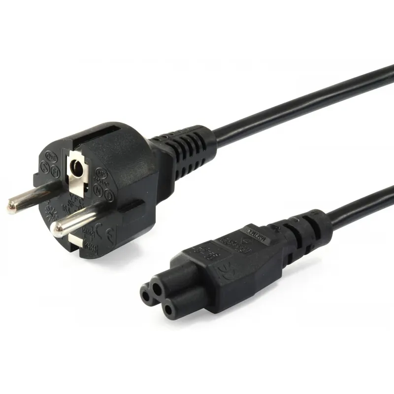 Cel mai vândut EQUIP 230V trifoi Cablu de alimentare Negru 1.8m 112150
