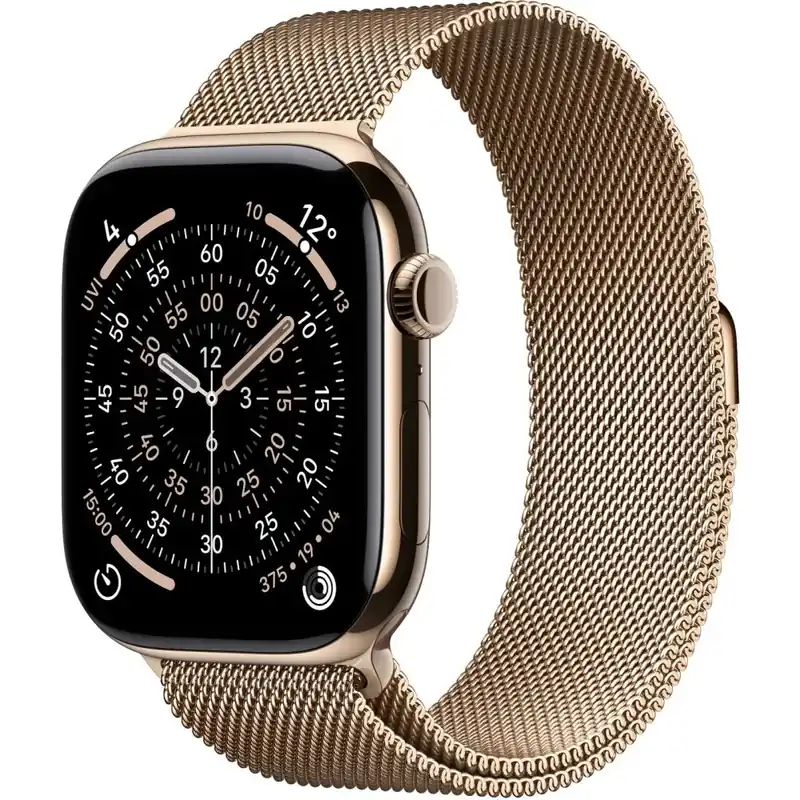 Popular APPLE Watch Series 11 GPS + Cellular 46mm aur titan toc aur milanez curea S/M