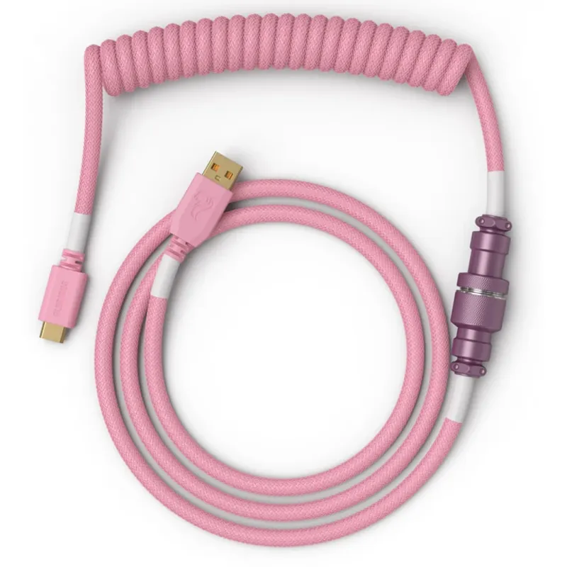GLORIOUS USB-C Cablu spiralat roz Cumpărături sigure