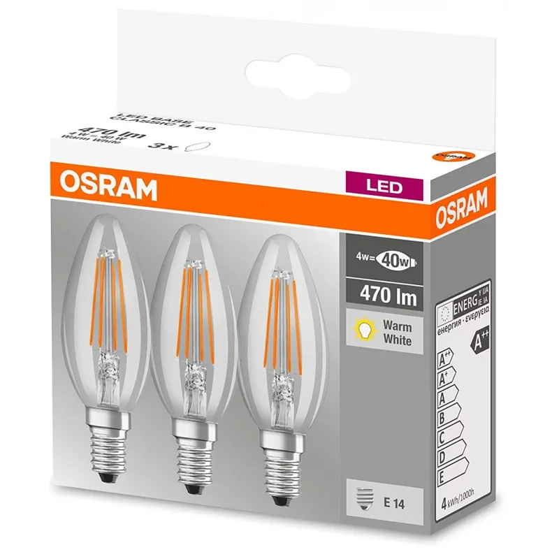 Calitate înaltă OSRAM 4W E14 470lm 2700K 4058075819313