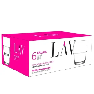 LAV LV-GLT339F Galata Whisky whiskys pahar set 285ml 6 buc Preț promoțional