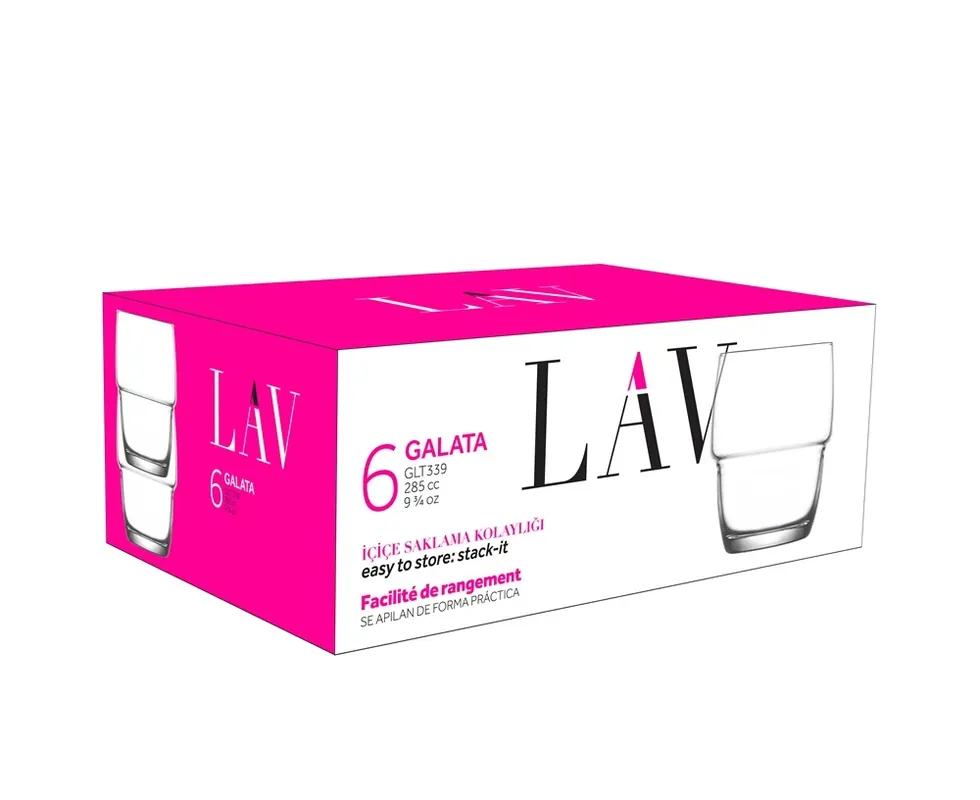 LAV LV-GLT339F Galata Whisky whiskys pahar set 285ml 6 buc Preț promoțional