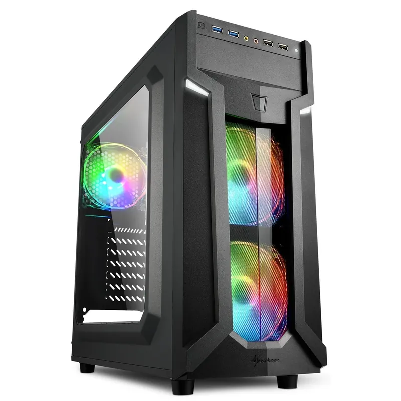 Calitate înaltă SHARKOON VG6-W negru - RGB - expoziţie bucată - reîmpachetat