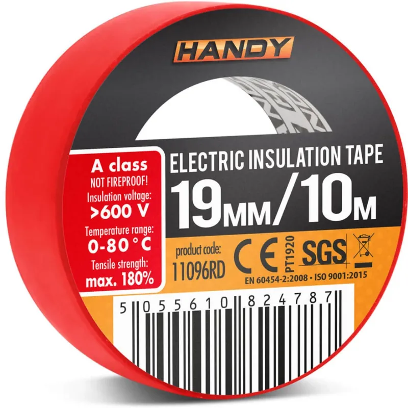 HANDY 11096RD Banda izolatoare 19mm 10m roșu Reduceri