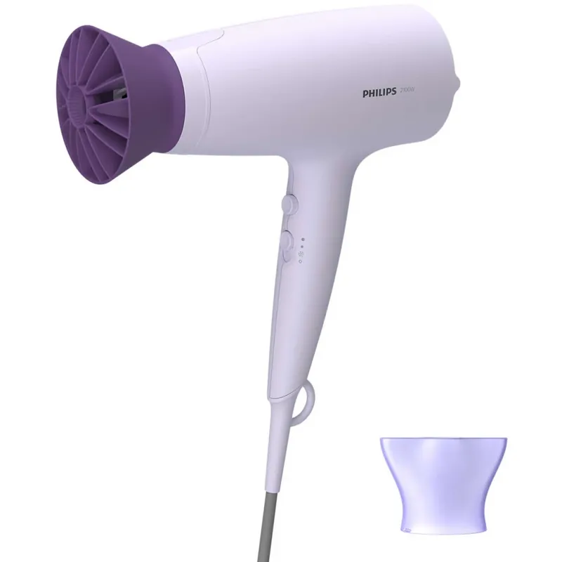 Vezi acum PHILIPS BHD341/10 Uscător de păr ThermoProtect accesorii alb-violet