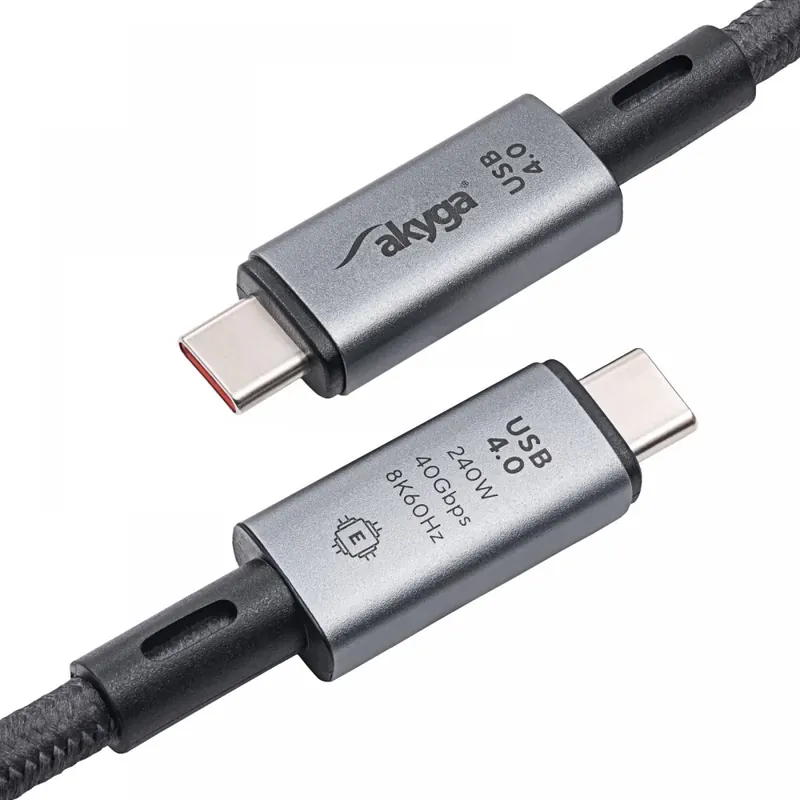 Livrare expres AKYGA USB 4.0 Type C Conector Gri 1m AK-USB-45